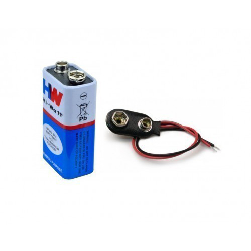 9V Battery Snap On Connector with 9V general Purpose Battery